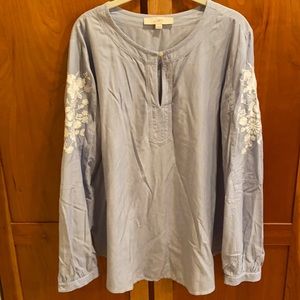 Loft tunic with embroidered sleeves - XL